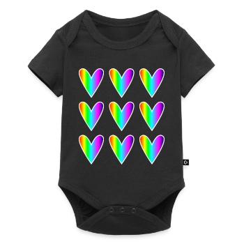 HERZ. HERZ. HEILIGER VALENTINSTAG. LIEBE. LIEBE. WEIHNACHTEN - Baby Premium Kurzarmbody - Schwarz - Vorne