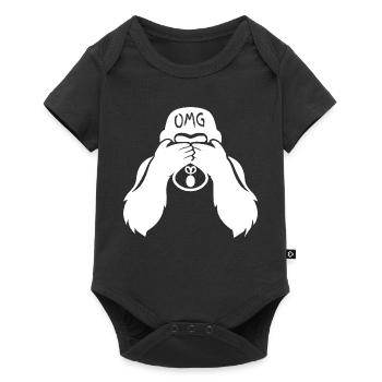 Witziger Gorilla OMG Affe - Baby Premium Kurzarmbody - Schwarz - Vorne