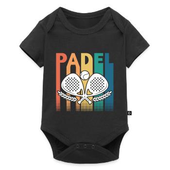 Padel Tennis Rétro Vintage - Body à manches courtes Premium Bébé - noir - Devant