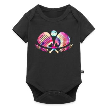 Padel Tennis Tie Dyed - Baby Premium short-sleeve bodysuit - black - Front