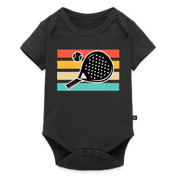 Padel Tennis Retro Vintage - Baby Premium short-sleeve bodysuit - black - Front