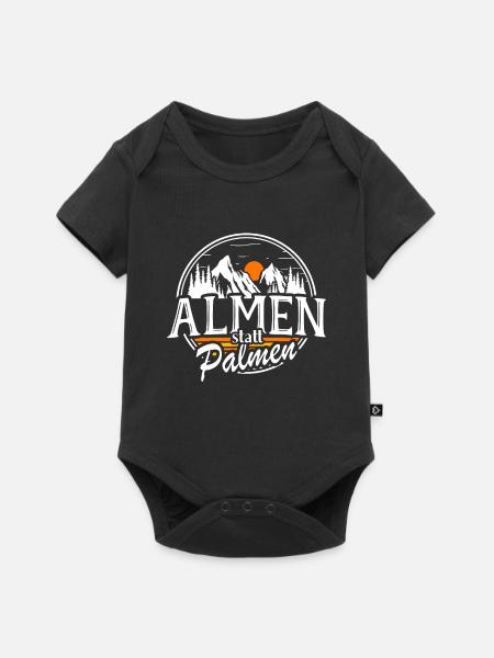 Almen Statt Palmen Berge Skifahren Bergsteigen Alm - Baby Premium Kurzarmbody - Schwarz