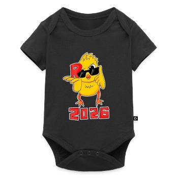 Renteneintritt 2026 Rentner Ruhestand Rente - Baby Premium Kurzarmbody - Schwarz - Vorne