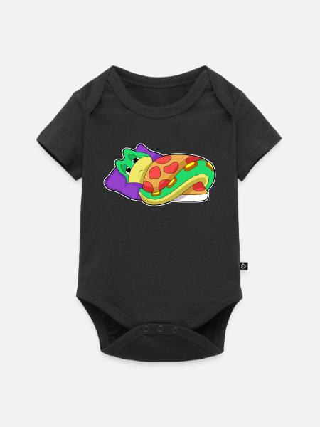 Schlange Schlafen Decke - Baby Premium Kurzarmbody - Schwarz