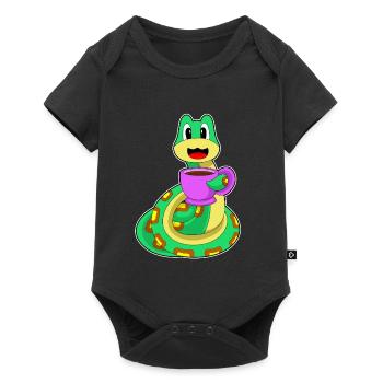 Tasse de café en forme de serpent - Body à manches courtes Premium Bébé - noir - Devant
