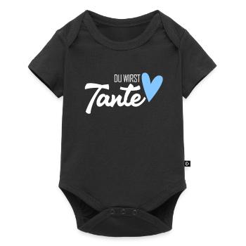 Tante Geschenk - Du wirst Tante - werdende Tante - Baby Premium Kurzarmbody - Schwarz - Vorne
