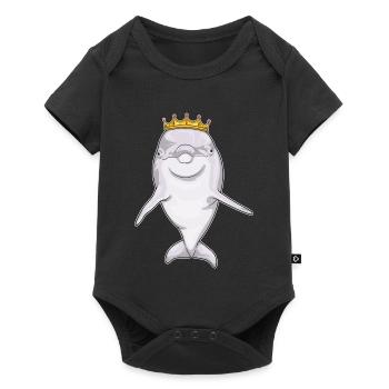 Dolphin Crown - Baby Premium short-sleeve bodysuit - black - Front