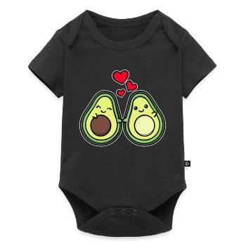 Baby Avocado Pregnant Heart Family Happiness Parents - Baby Premium short-sleeve bodysuit - black - Front