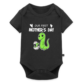 Muttertag - erster Muttertag Geschenk - Baby Premium Kurzarmbody - Schwarz - Vorne