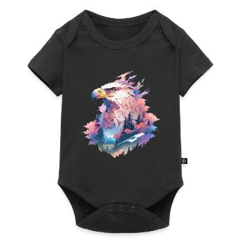 Eagle Head Nature Wilderness Forest Trees Mountains - Baby Premium short-sleeve bodysuit - black - Front