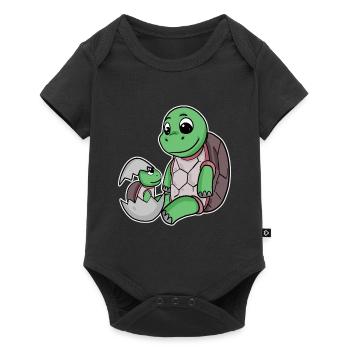 Turtle Family - Turtle with Baby - Baby Premium short-sleeve bodysuit - black - Front