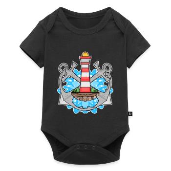 Anchor Lighthouse North Sea - Baby Premium short-sleeve bodysuit - black - Front