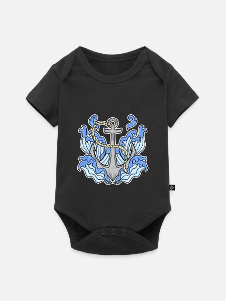 Anker - Baby Premium Kurzarmbody - Schwarz