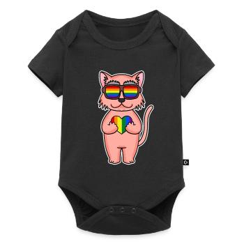 Rainbow Colorful Cat - Cool Cat - Body à manches courtes Premium Bébé - noir - Devant