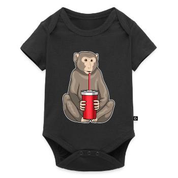 Monkey Mug à emporter - Body à manches courtes Premium Bébé - noir - Devant
