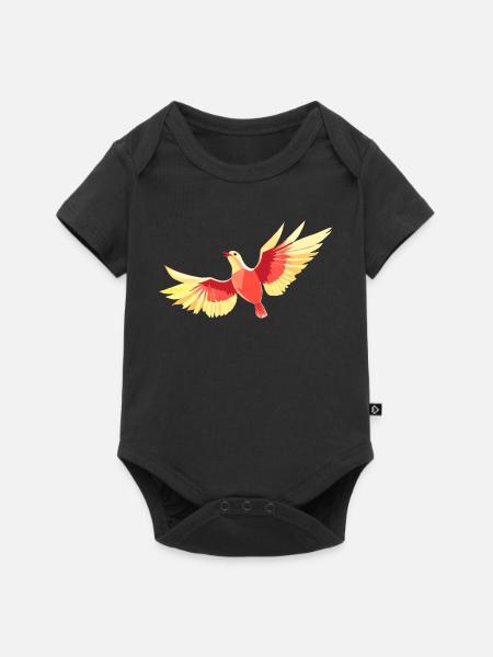 Vogel, der am Himmel schwebt - Baby Premium Kurzarmbody - Schwarz