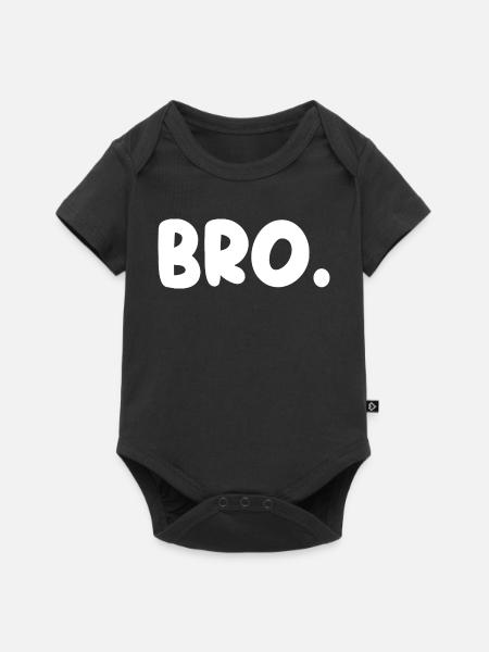 Bro! - Premium babyrompertje met korte mouwen  - zwart