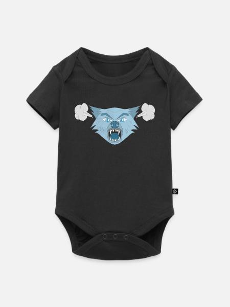 Wütender Wolf - Baby Premium Kurzarmbody - Schwarz