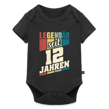 12. Geburtstag Legendär Seit 12 Jahren Legende 12 - Baby Premium Kurzarmbody - Schwarz - Vorne