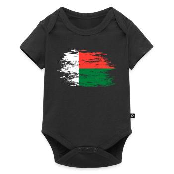 Drapeau de Madagascar utilisé - Body à manches courtes Premium Bébé - noir - Devant