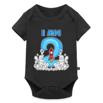 2 Birthday Boy Astronaut Rocket - deux ans - Body à manches courtes Premium Bébé - noir - Devant