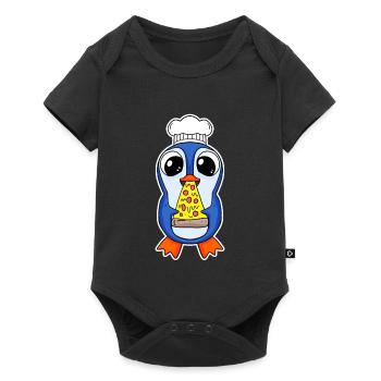Gourmet Penguin Pizza - Baby Premium short-sleeve bodysuit - black - Front