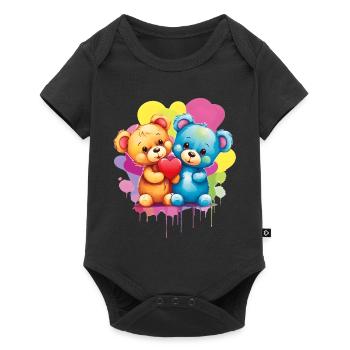 Love is a Bear Necessity - Baby Premium short-sleeve bodysuit - black - Front