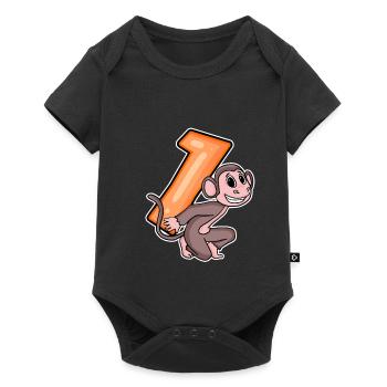 1 Birthday 1 Year Old with Animal Motif - One - Baby Premium short-sleeve bodysuit - black - Front