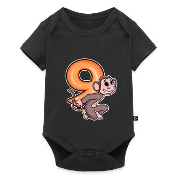 9 Birthday 9 years old with animal motif - nine - Baby Premium short-sleeve bodysuit - black - Front
