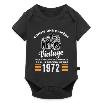 Caméra vintage 1972 cadeau anniversaire humour - Body à manches courtes Premium Bébé - noir - Devant