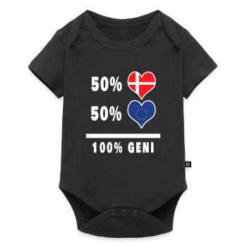 Europe et Danemark 100% drapeau de génie - Body à manches courtes Premium Bébé - noir - Devant