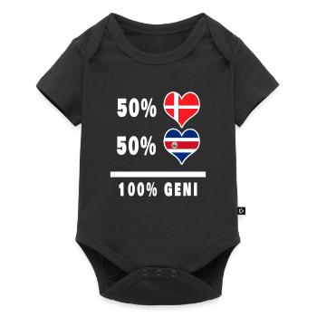 Costa Rica et Danemark 100% Genius Flag - Body à manches courtes Premium Bébé - noir - Devant