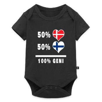 Finlande et Danemark 100% drapeau de génie - Body à manches courtes Premium Bébé - noir - Devant
