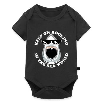 Shark with sunglasses - Baby Premium short-sleeve bodysuit - black - Front