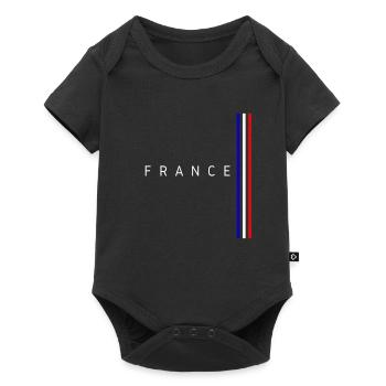 Design minimaliste du drapeau de la France - Body à manches courtes Premium Bébé - noir - Devant