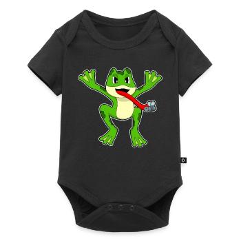 Frosch Fliege - Baby Premium Kurzarmbody - Schwarz - Vorne