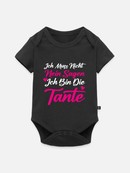 Tante Spruch - Tante Sprüche - Baby Premium Kurzarmbody - Schwarz