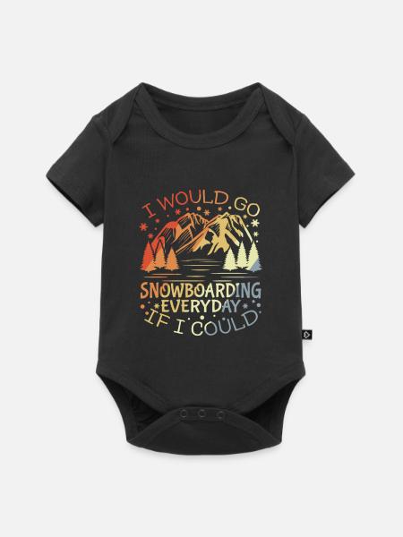 Snowboarder Motivation - Baby Premium Kurzarmbody - Schwarz