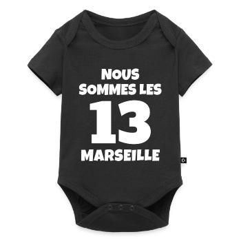 Marseille, je suis Marseillais fierté Marseillaise - Body à manches courtes Premium Bébé - noir - Devant
