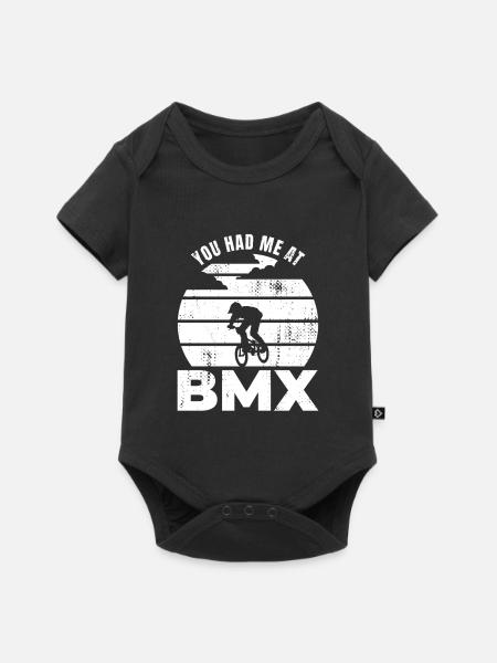 BMX Fahrer Spruch - Baby Premium Kurzarmbody - Schwarz