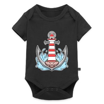 Anchor Lighthouse Mix Motif - Baby Premium short-sleeve bodysuit - black - Front