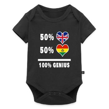 Bolivia and Great Britain 100% Genius Flag - Baby Premium short-sleeve bodysuit - black - Front