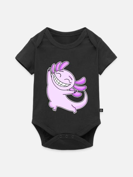Glücklicher Axolotl - Baby Premium Kurzarmbody - Schwarz