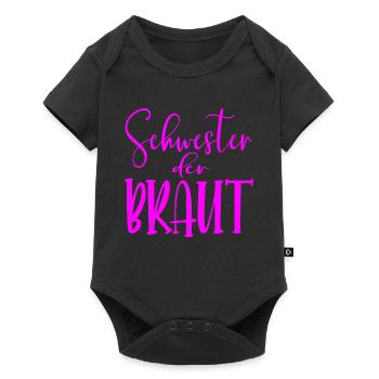 SCHRIFTZUG SCHWESTER DER BRAUT - JGA HOCHZEIT - Baby Premium Kurzarmbody - Schwarz - Vorne