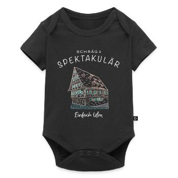 Ulm ist schräg und spektakulär, kultiges Haus - Baby Premium Kurzarmbody - Schwarz - Vorne