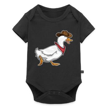 Canard Cowboy Chapeau de cowboy - Body à manches courtes Premium Bébé - noir - Devant