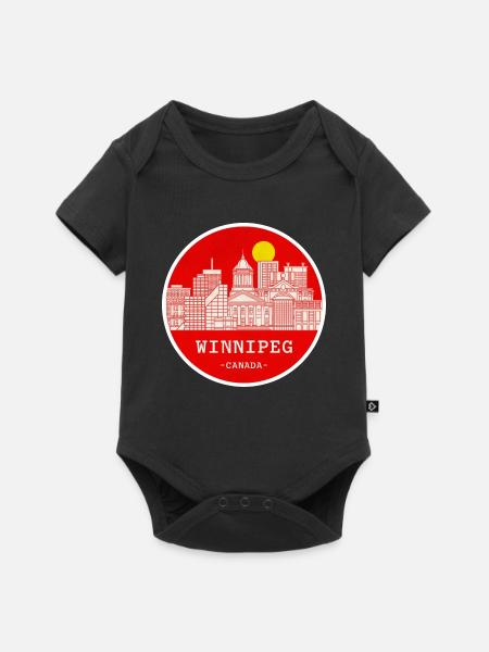 Winnipeg Stadtsilhouette Kreis - Baby Premium Kurzarmbody - Schwarz