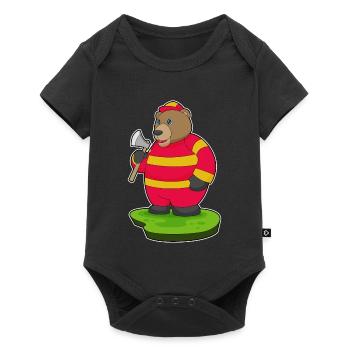Bear Firefighter Axe Fire Brigade - Baby Premium short-sleeve bodysuit - black - Front