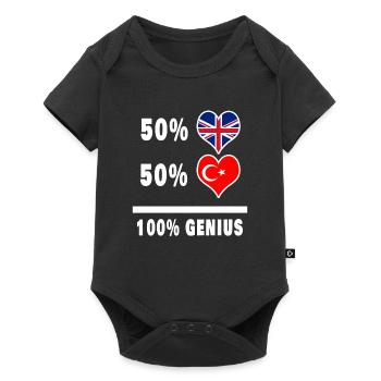 Turkey and Great Britain 100% Genius Flag - Baby Premium short-sleeve bodysuit - black - Front