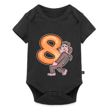 8 Birthday 8 years old with animal motif - eight - Baby Premium short-sleeve bodysuit - black - Front
